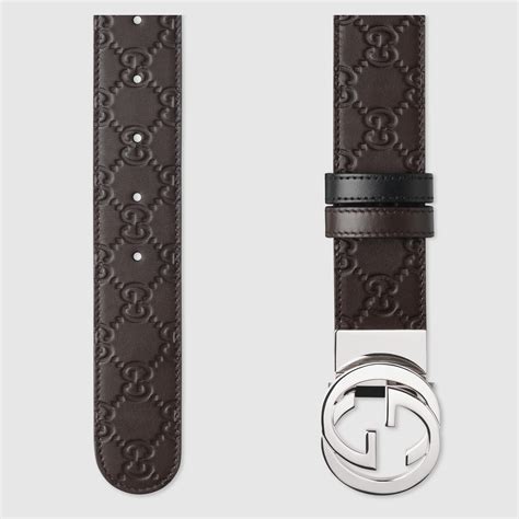 gucci leather belt brown|reversible gucci signature belt.